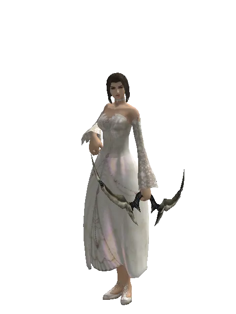 Strengthened Bow on a female Human mystic, front view