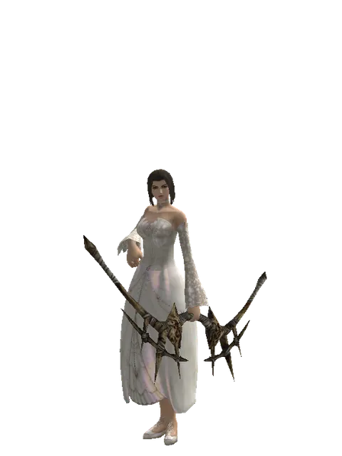 Strengthened Long Bow on a female Human mystic, front view