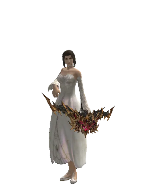 Vesper Bow on a female Human mystic, front view