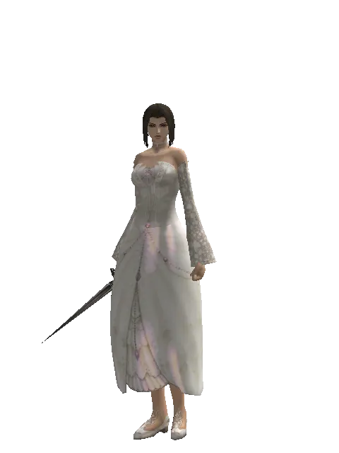 Assassin Knife on a female Human mystic, front view