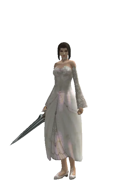 Dynasty Knife on a female Human mystic, front view