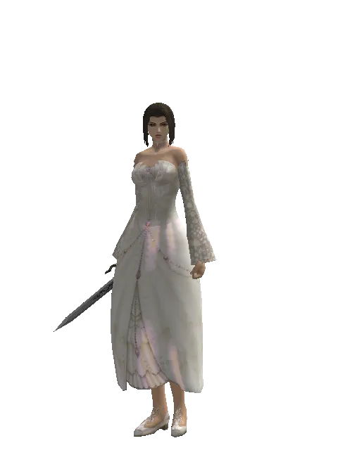Mithril Dagger on a female Human mystic, front view