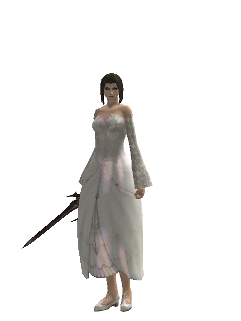Shilen Knife on a female Human mystic, front view