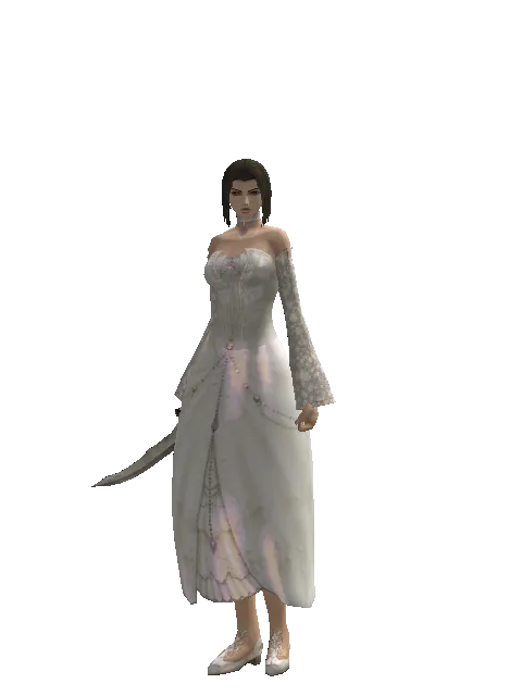 Shining Knife on a female Human mystic, front view