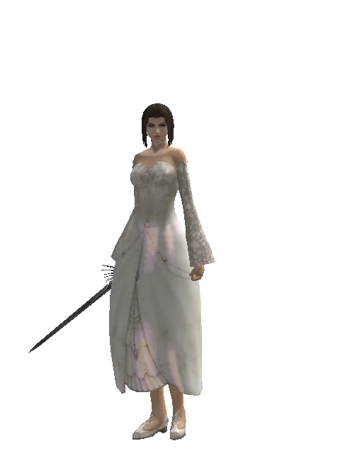 Stiletto on a female Human mystic, front view