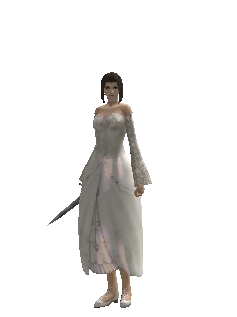 Throwing Knife on a female Human mystic, front view