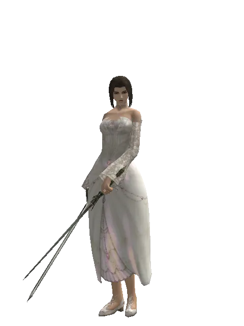 Bastard Sword*Elven Sword on a female Human mystic, front view