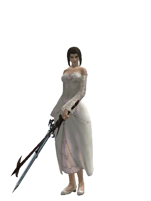 Caliburs*Sword of Nightmare on a female Human mystic, front view