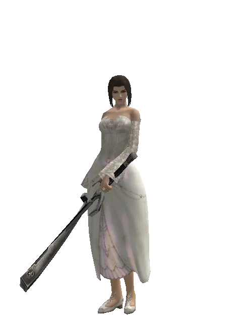 Crimson Sword*Sword of Revolution on a female Human mystic, front view
