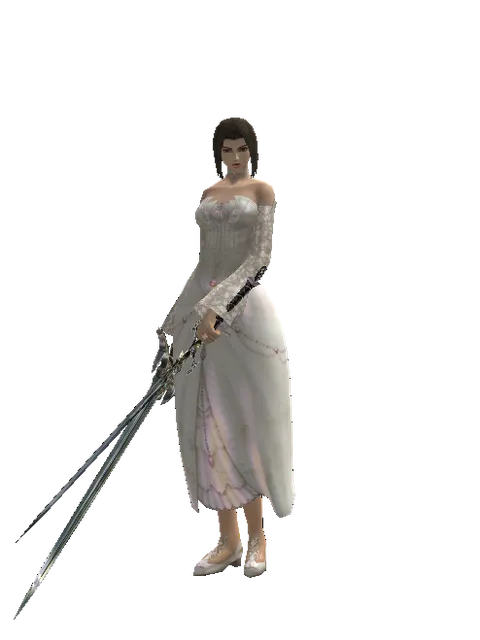 Dynasty Dual Sword on a female Human mystic, front view