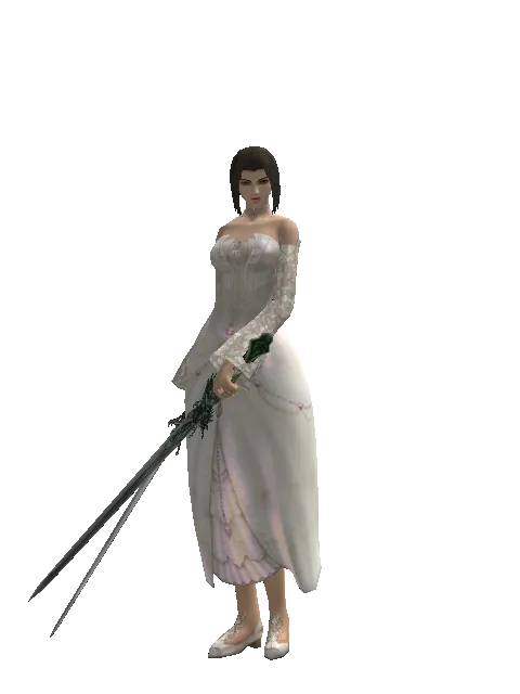 Elven Sword*Elven Long Sword on a female Human mystic, front view