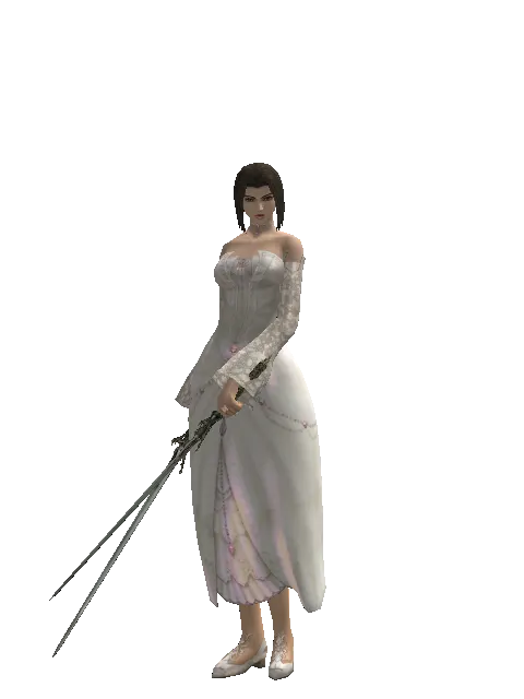 Elven Sword*Elven Sword on a female Human mystic, front view