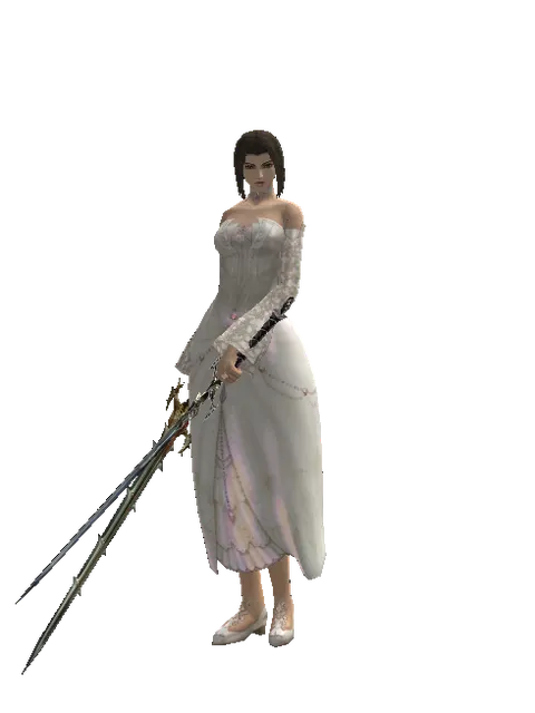 Icarus Dual Sword on a female Human mystic, front view