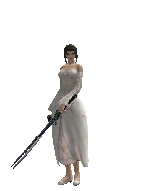 Katana*Caliburs on a female Human mystic, front view