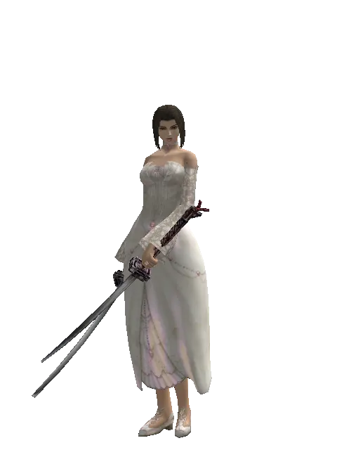 Katana*Katana on a female Human mystic, front view