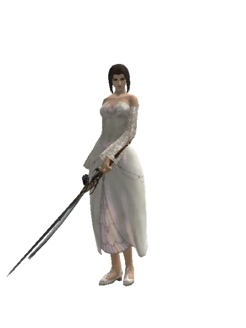 Katana*Raid Sword on a female Human mystic, front view