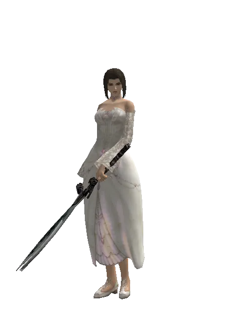 Katana*Tsurugi on a female Human mystic, front view