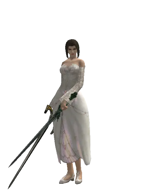Knight's Sword*Elven Long Sword on a female Human mystic, front view