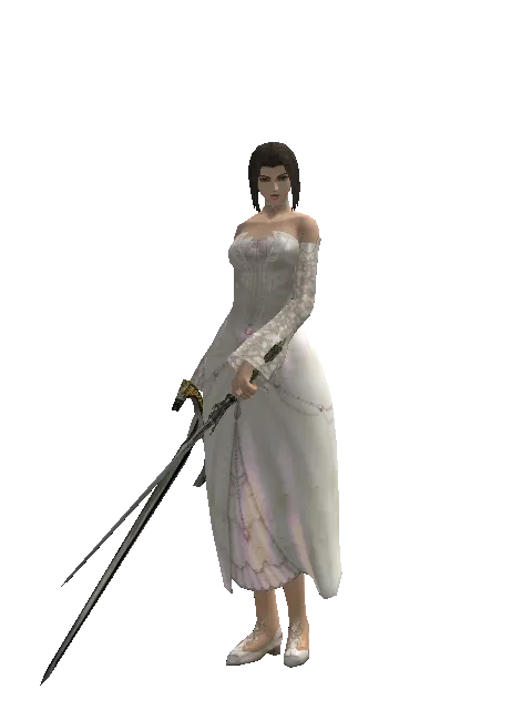 Knight's Sword*Elven Sword on a female Human mystic, front view