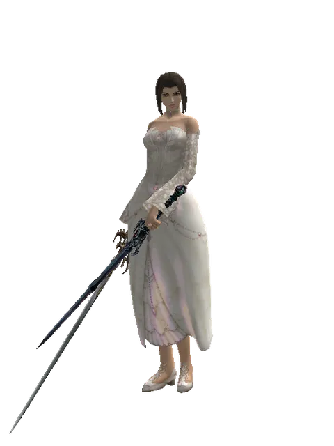 Raid Sword*Caliburs on a female Human mystic, front view