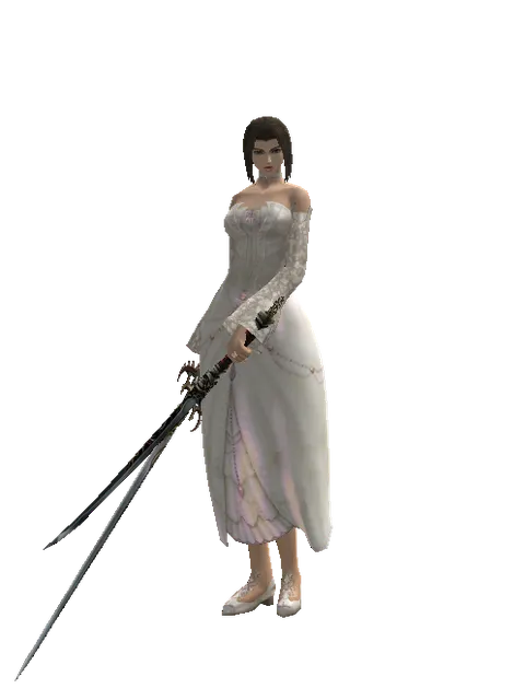 Raid Sword*Samurai Long Sword on a female Human mystic, front view