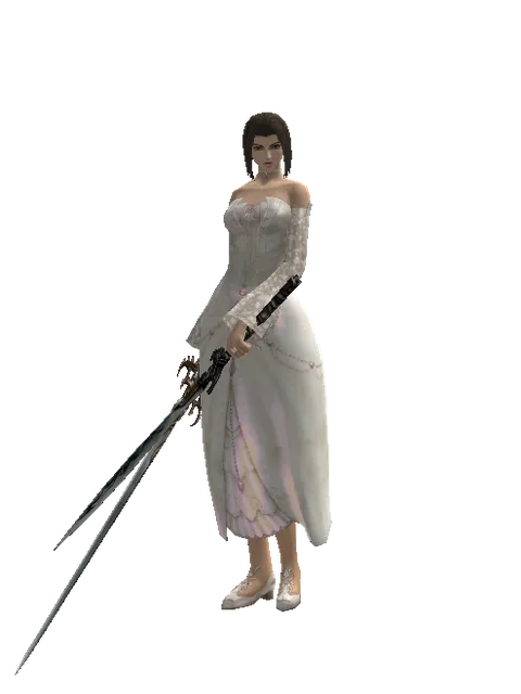 Raid Sword*Tsurugi on a female Human mystic, front view