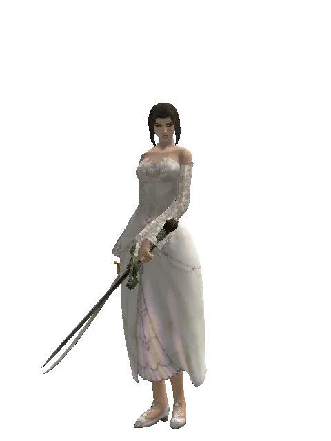 Saber*Artisan's Sword on a female Human mystic, front view