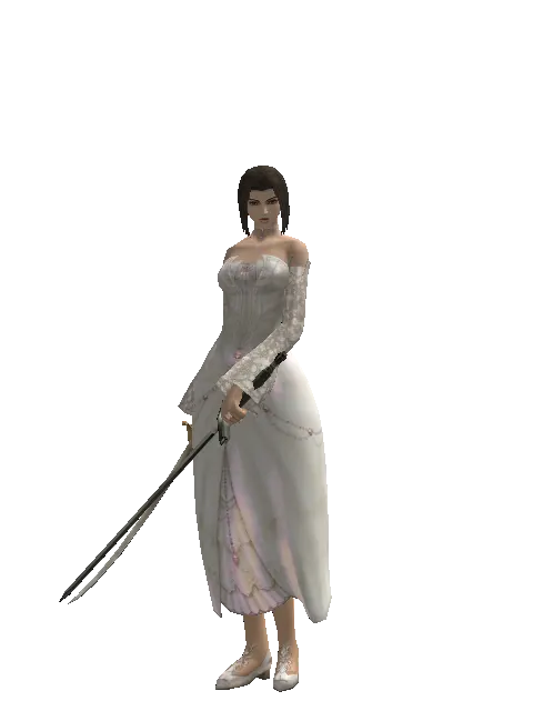 Saber*Bastard Sword on a female Human mystic, front view