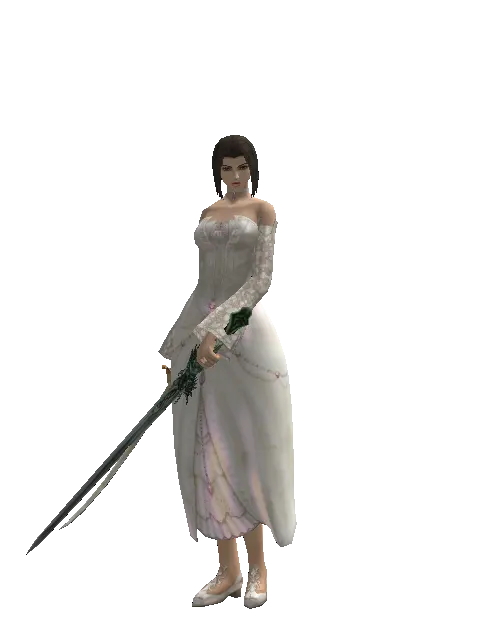 Saber*Elven Long Sword on a female Human mystic, front view