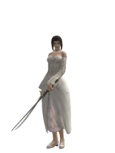 Saber*Elven Sword on a female Human mystic, front view