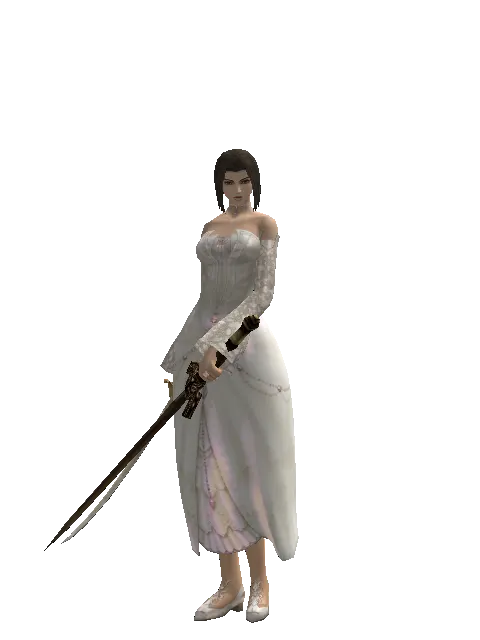 Saber*Spinebone Sword on a female Human mystic, front view