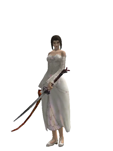 Shamshir*Katana on a female Human mystic, front view