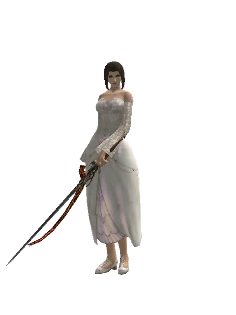 Shamshir*Raid Sword on a female Human mystic, front view