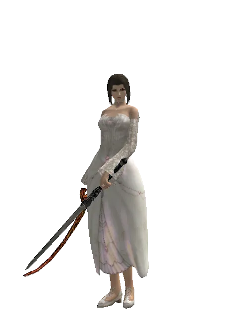 Shamshir*Spirit Sword on a female Human mystic, front view