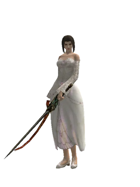 Shamshir*Sword of Delusion on a female Human mystic, front view