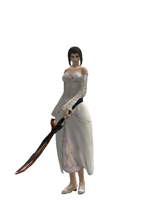 Shamshir*Sword of Limit on a female Human mystic, front view
