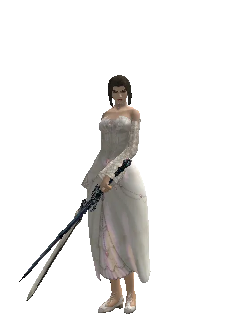Spirit Sword*Caliburs on a female Human mystic, front view