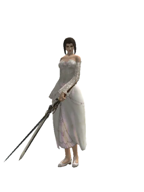 Spirit Sword*Raid Sword on a female Human mystic, front view