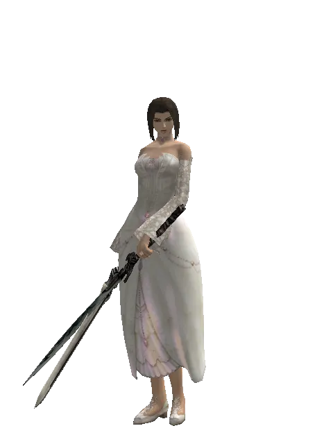 Spirit Sword*Tsurugi on a female Human mystic, front view