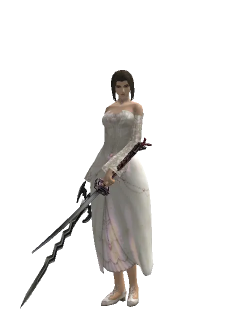Stormbringer*Katana on a female Human mystic, front view