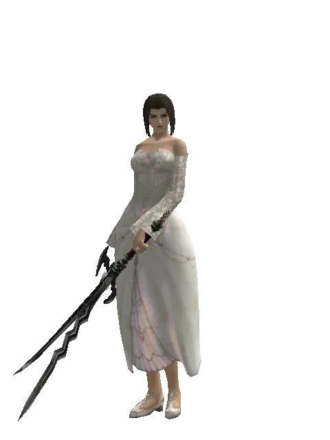 Stormbringer*Samurai Long sword on a female Human mystic, front view