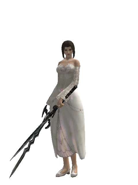 Stormbringer*Tsurugi on a female Human mystic, front view