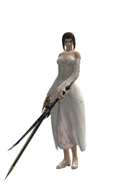 Sword of Delusion*Samurai Long Sword on a female Human mystic, front view