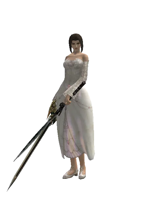 Sword of Delusion*Tsurugi on a female Human mystic, front view