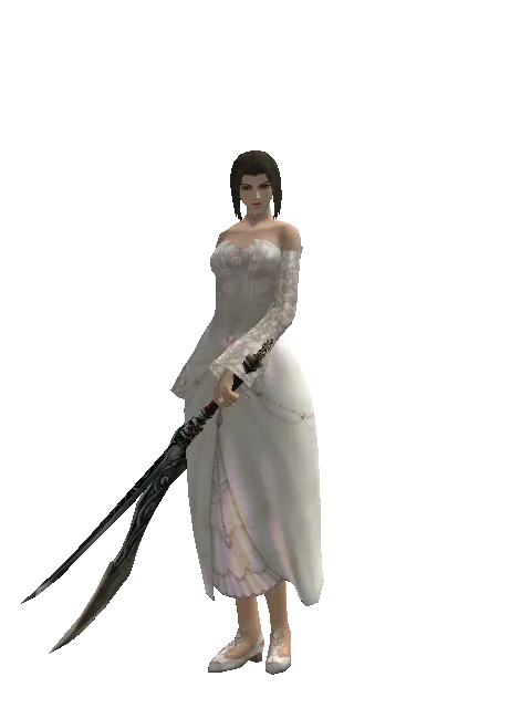 Sword of Limit*Samurai Long Sword on a female Human mystic, front view