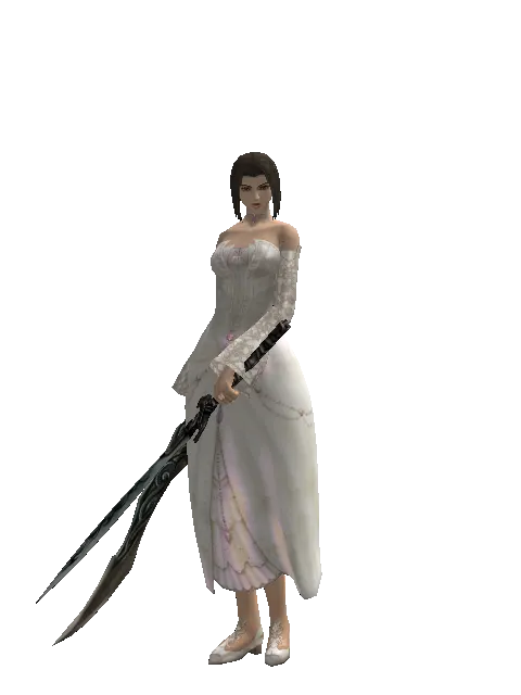 Sword of Limit*Tsurugi on a female Human mystic, front view