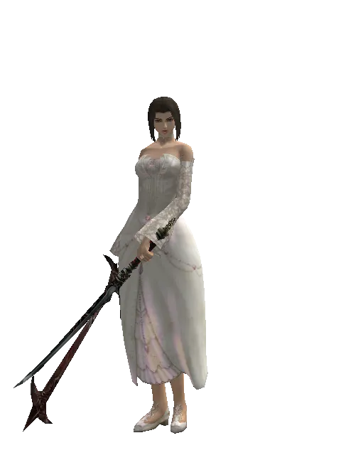 Sword of Nightmare*Samurai Long Sword on a female Human mystic, front view
