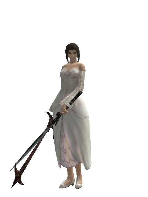 Sword of Nightmare*Tsurugi on a female Human mystic, front view
