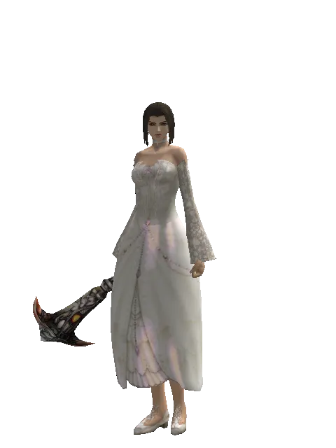 Demon Fangs on a female Human mystic, front view