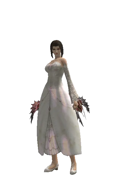 Demon Splinter on a female Human mystic, front view